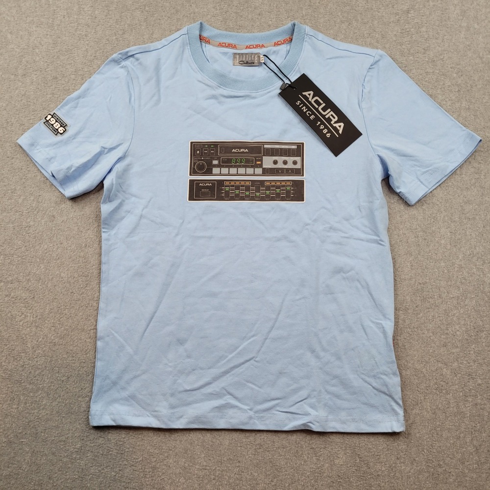 Acura T-Shirt Mens XS NWT Blue Radio Equalizer Graphic Vintage Culture ABT-02B